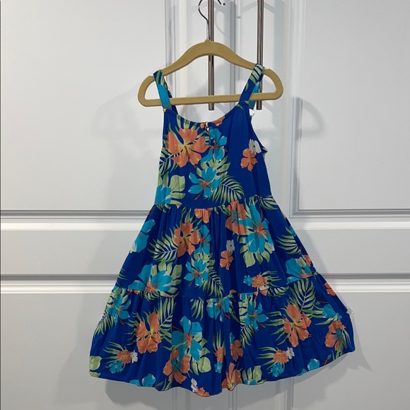 The Children's Place Floral Kids Dress - Blue and Orange - Picture 1 of 4